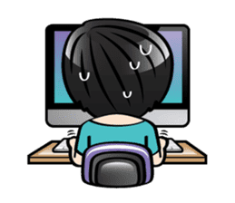 MUAY MENG | Short Hair with Daily Life sticker #5860689