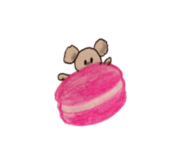 Cute(Kawaii )animals with macaroons sticker #5861316