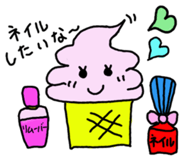 Soft ice cream-girl with 100% sweet sticker #5861372