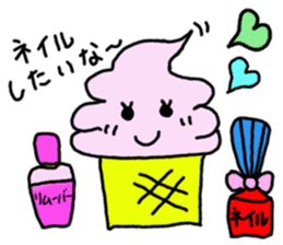 Soft ice cream-girl with 100% sweet sticker #5861372
