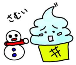 Soft ice cream-girl with 100% sweet sticker #5861376