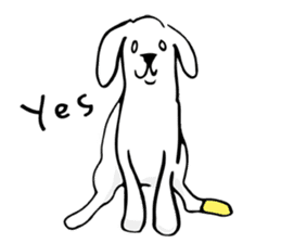 White eyed dog (English Ver.) sticker #5866541