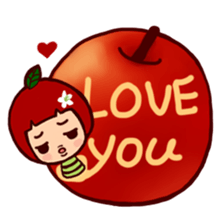 Apple caterpillar took a bite sticker #5866683