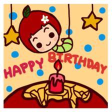 Apple caterpillar took a bite sticker #5866687