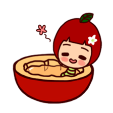 Apple caterpillar took a bite sticker #5866697