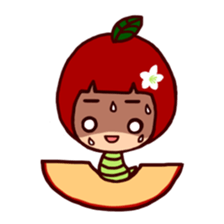 Apple caterpillar took a bite sticker #5866698