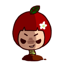 Apple caterpillar took a bite sticker #5866701