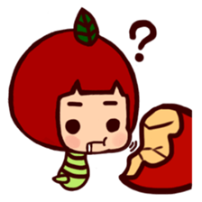 Apple caterpillar took a bite sticker #5866705