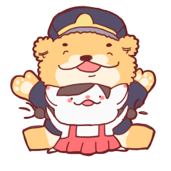 Dog policeman and kitten