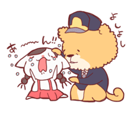 Dog policeman and kitten sticker #5866901