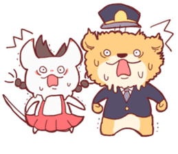 Dog policeman and kitten sticker #5866902