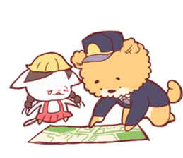 Dog policeman and kitten sticker #5866904