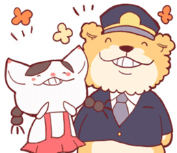 Dog policeman and kitten sticker #5866908