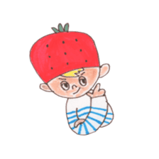 strawberry cap boy sticker #5868962