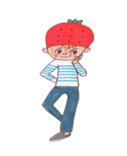 strawberry cap boy sticker #5868969