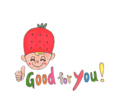 strawberry cap boy sticker #5868980