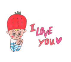 strawberry cap boy sticker #5868985