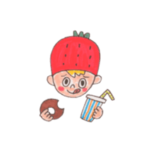 strawberry cap boy sticker #5868986