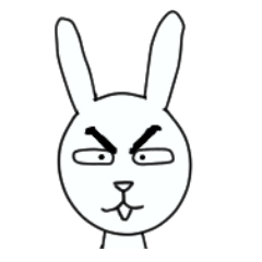 Dark eyebrows of rabbit