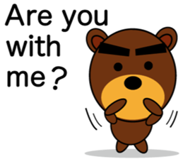 Black Eyebrows Bear 6 ( English ) sticker #5870296