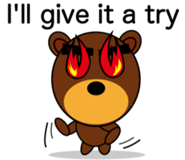 Black Eyebrows Bear 6 ( English ) sticker #5870299