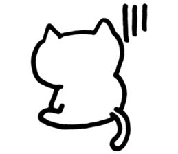Fatty white cat sticker #5870475