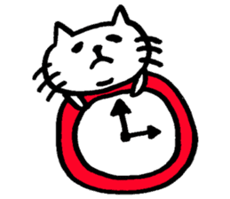 Fatty white cat sticker #5870488
