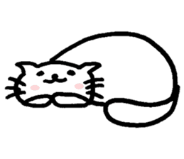 Fatty white cat sticker #5870490