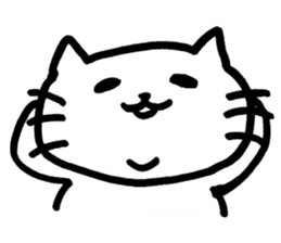 Fatty white cat sticker #5870501