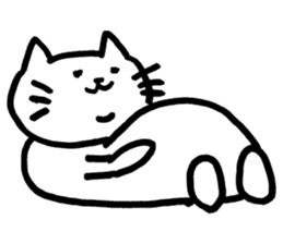 Fatty white cat sticker #5870508