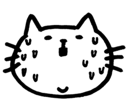 Fatty white cat sticker #5870509