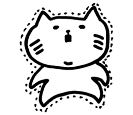 Fatty white cat sticker #5870511