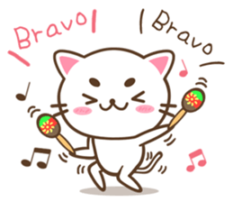 Greetings of eyebrows cat sticker #5876082