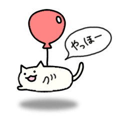 Sticker of flying cat