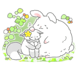 Angora rabbit of the forest of healing sticker #5876882