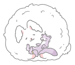 Angora rabbit of the forest of healing sticker #5876884