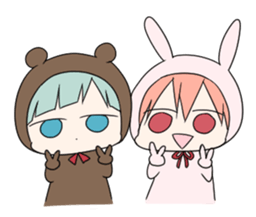 kuma and usashi sticker #5877090