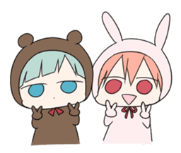 kuma and usashi sticker #5877090