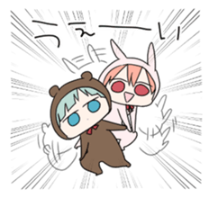 kuma and usashi sticker #5877091