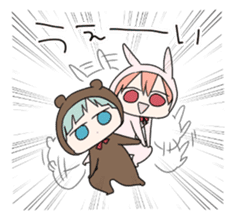 kuma and usashi sticker #5877091