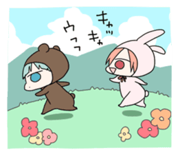 kuma and usashi sticker #5877092