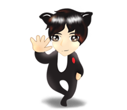 cartoon little dog boy sticker #5877192