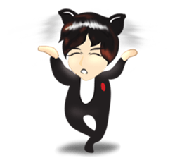 cartoon little dog boy sticker #5877193