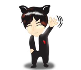 cartoon little dog boy sticker #5877194