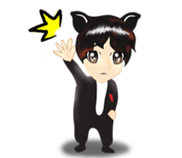 cartoon little dog boy sticker #5877195