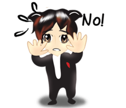 cartoon little dog boy sticker #5877196