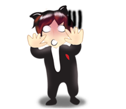 cartoon little dog boy sticker #5877197