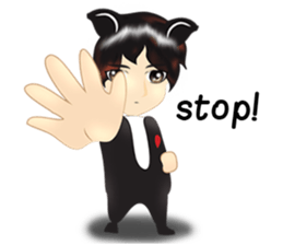 cartoon little dog boy sticker #5877201