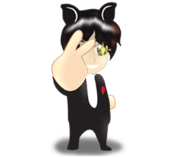 cartoon little dog boy sticker #5877202