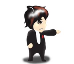 cartoon little dog boy sticker #5877207